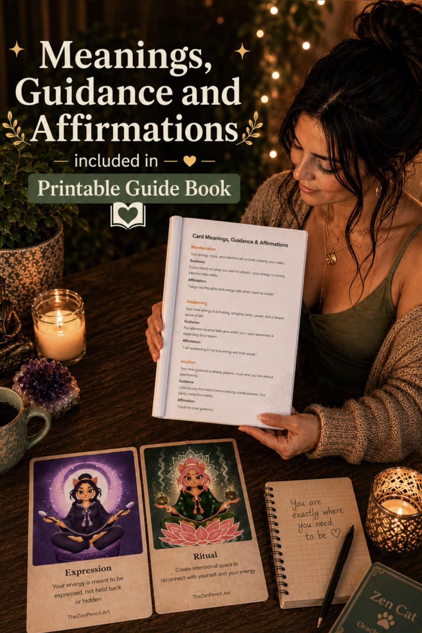 Zen Cat Oracle Printable Guidebook Download