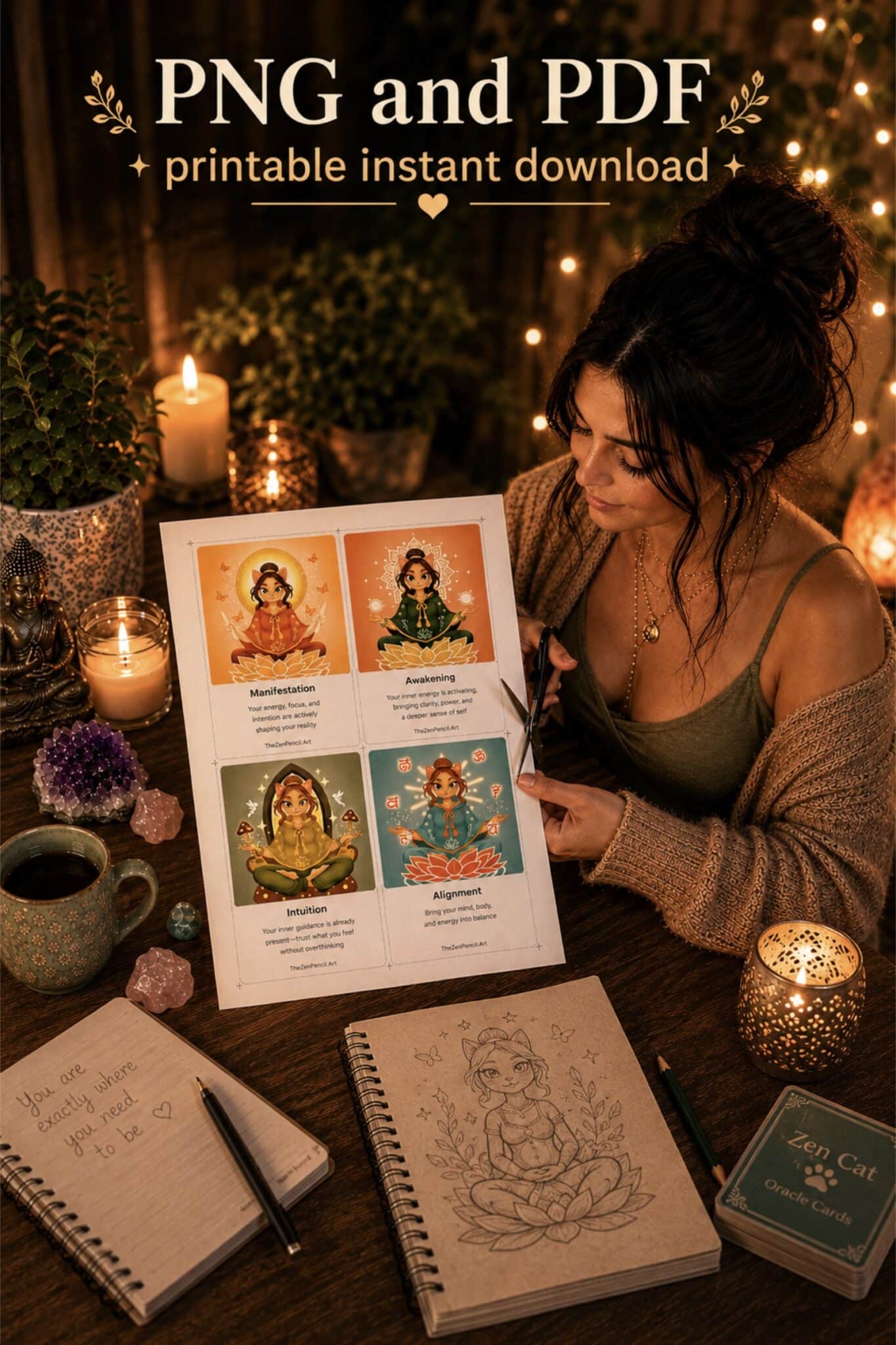 Zen Cat Oracle Deck Printable Download